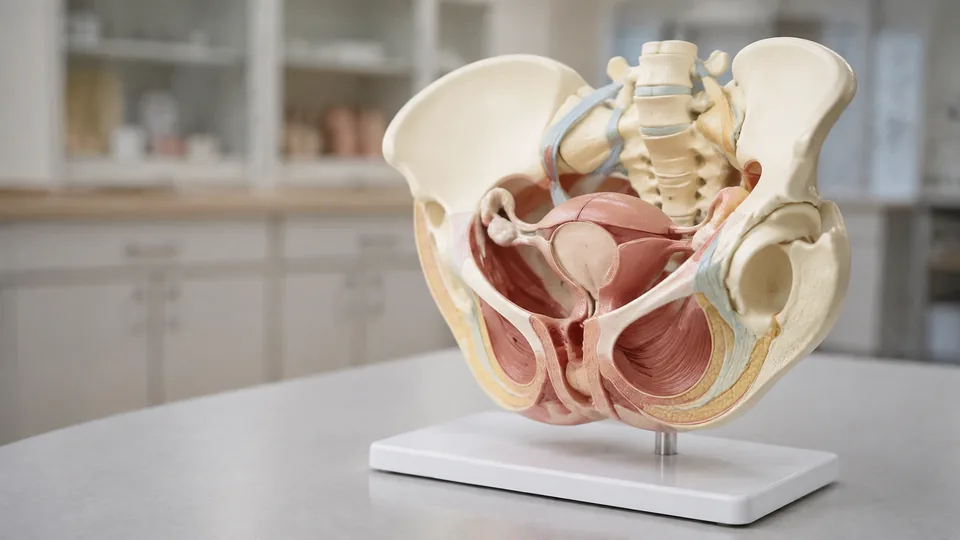 Female pelvis anatomy model with pelvic structures