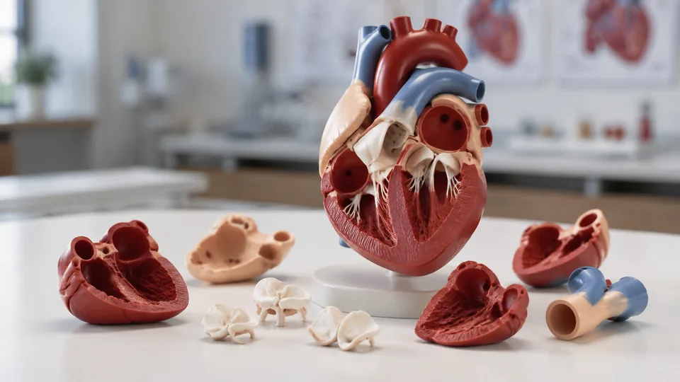 Heart anatomy model with removable chambers and valves