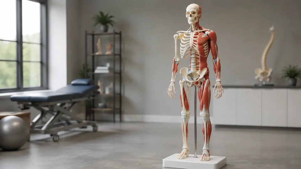 Skeleton anatomy model with muscles and ligaments