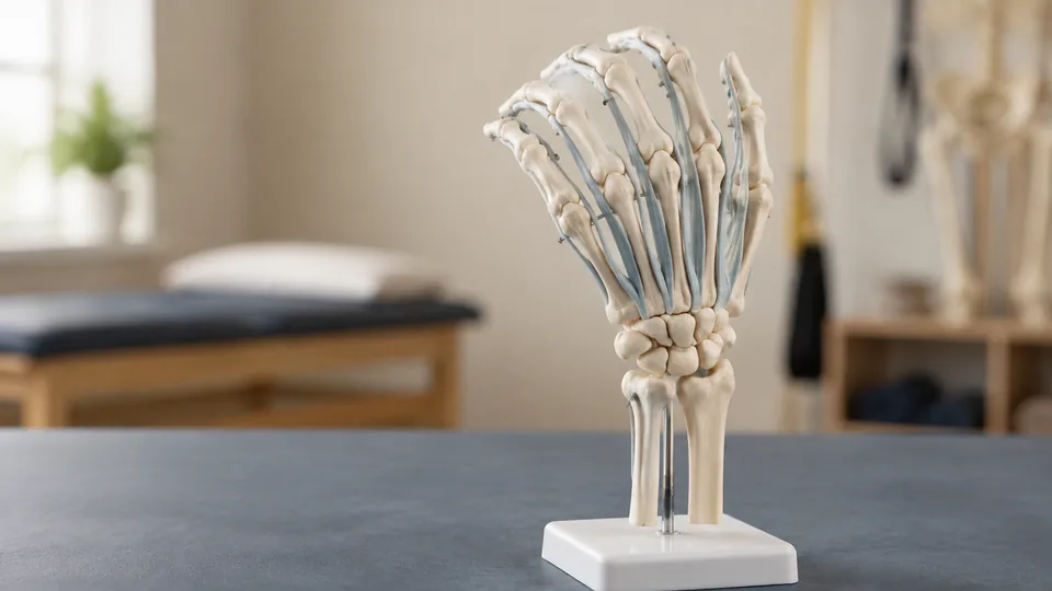 Hand anatomy model with wrist bones and tendons
