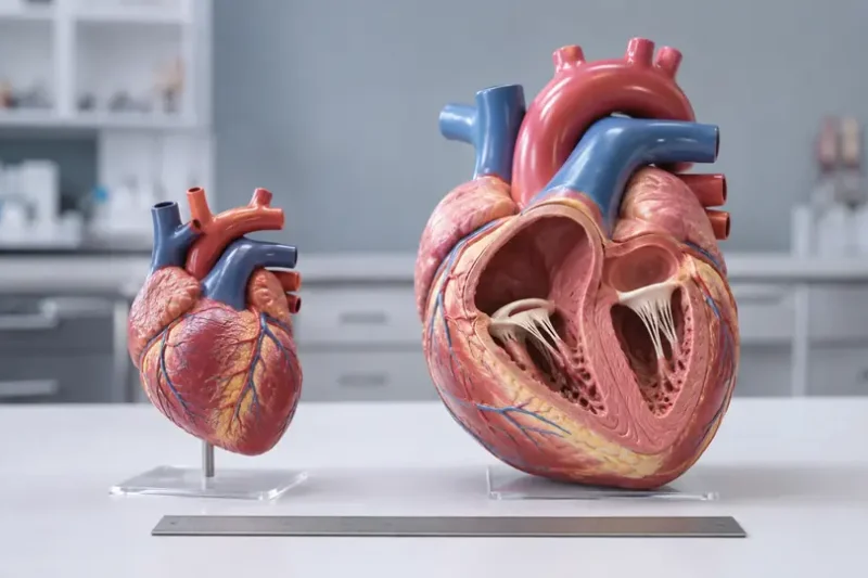What Does 2X or 3X Life Size Mean on a Heart Model?
