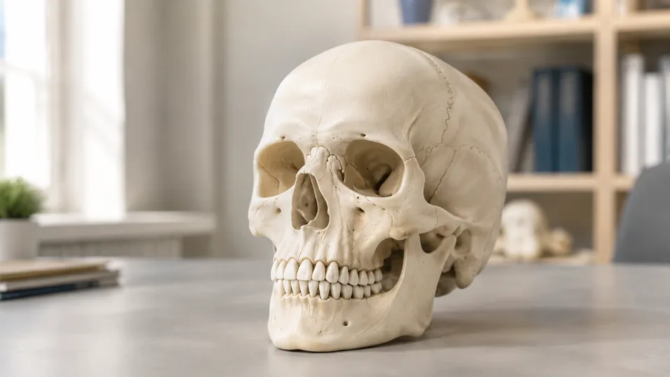 Human skull anatomy model for anatomy students
